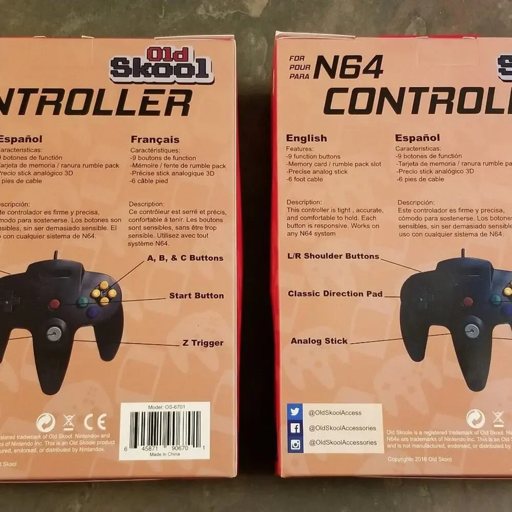 2 N64 Controllers - Yellow (NEW) - Nintendo64 - Old Skool